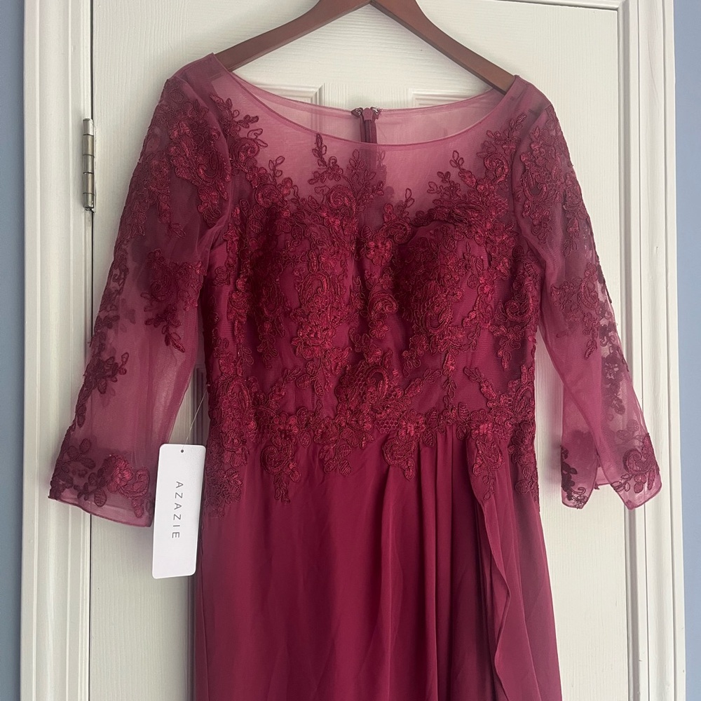 Azazie Mulberry 3/4 Sleeve Formal Gown